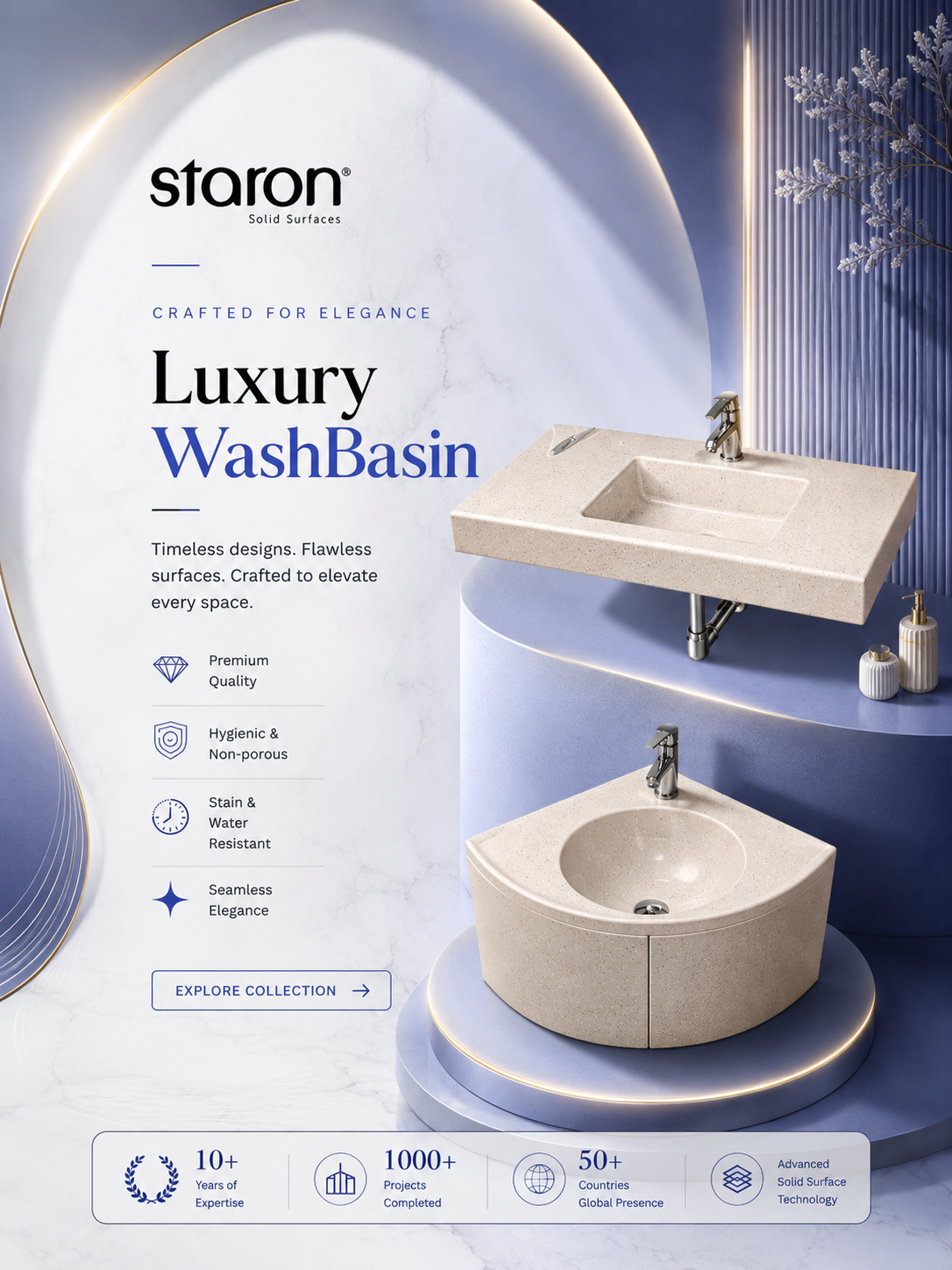 Elegant Corian Sink Modern Bathroom